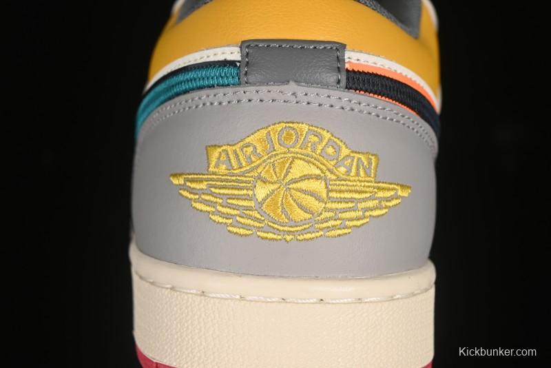 Nike Air Jordan 1 Low AJ1 Mismatched Swoosh Casual Sneakers - HV4511-133