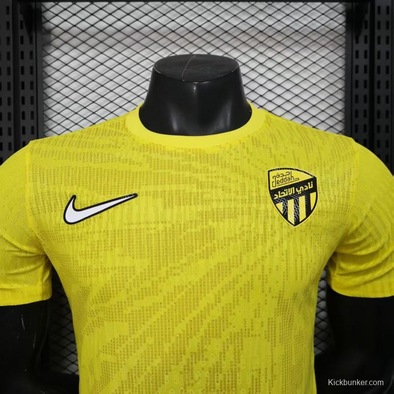 Player Version 25/26 Al-Ittihad Jeddah Yellow with Vertical Stripe Pattern Jersey