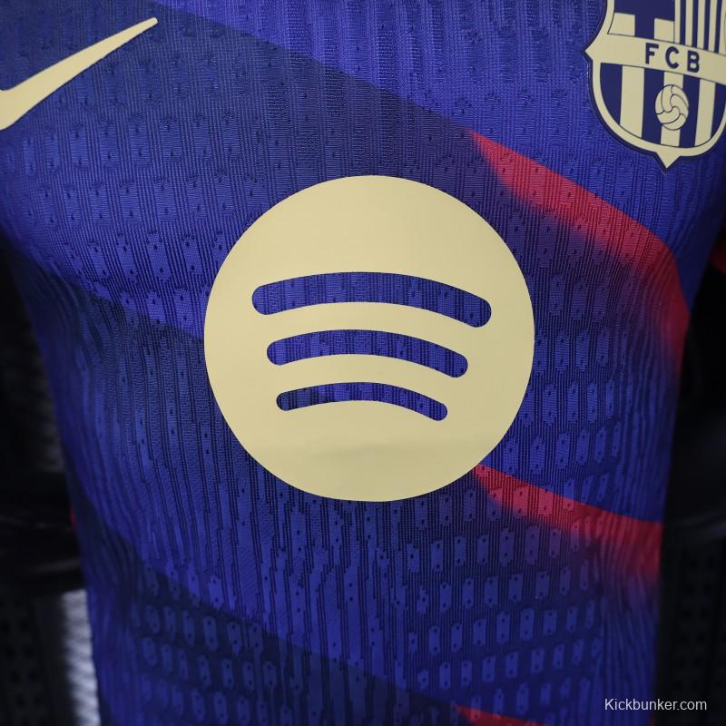 Player Version 25/26 FC Barcelona Blue with Red Diagonal Stripes Jersey