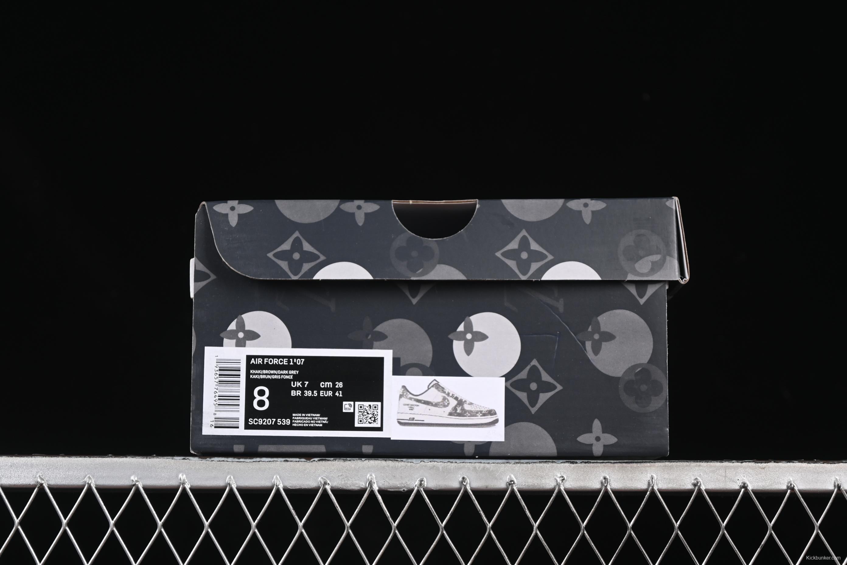 Nike Air Force 1 '07 Low LV Collaboration Grey Black Denim Casual Sneakers - SC9207-539