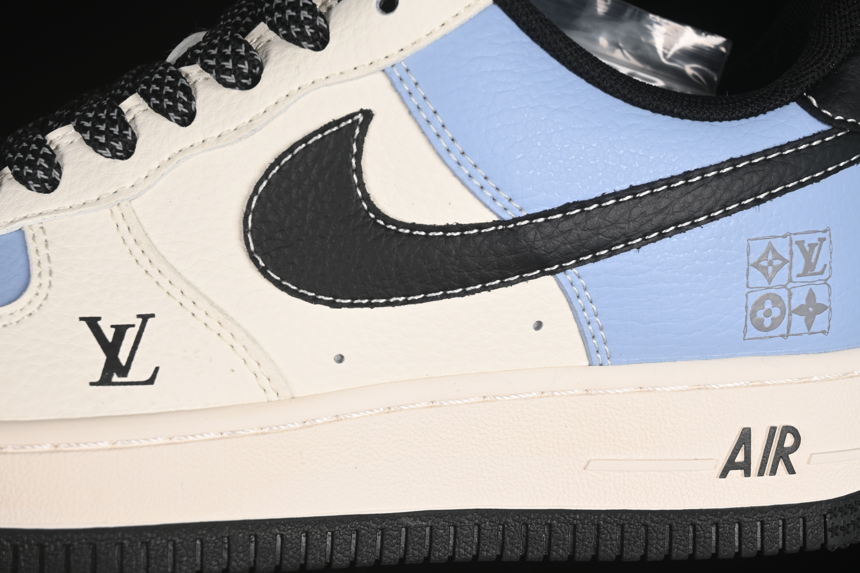 Nike Air Force 1 '07 Low LV Collaboration Black Water Blue Casual Sneakers - JJ2508-712