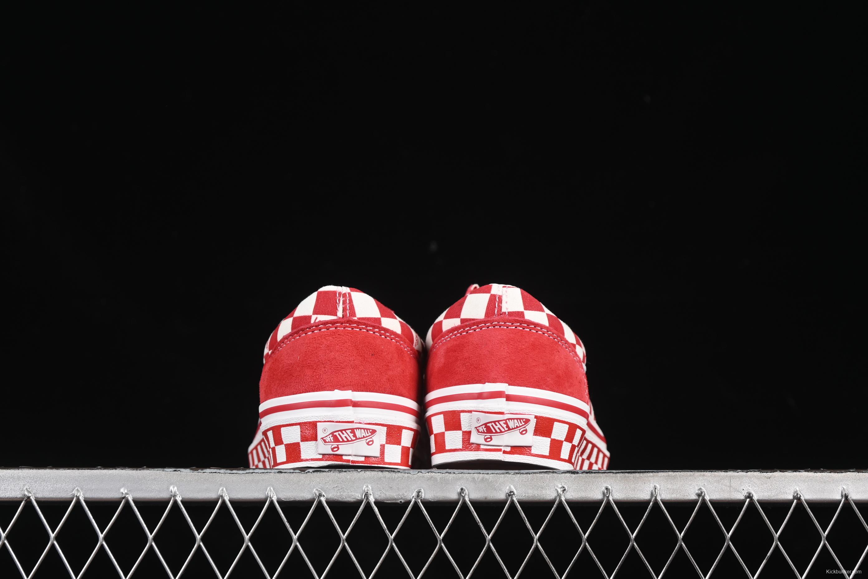 Vans Old Skool 36 LX-BMX Classic Skate Shoes in White Red Checkerboard - VN000D57ERM