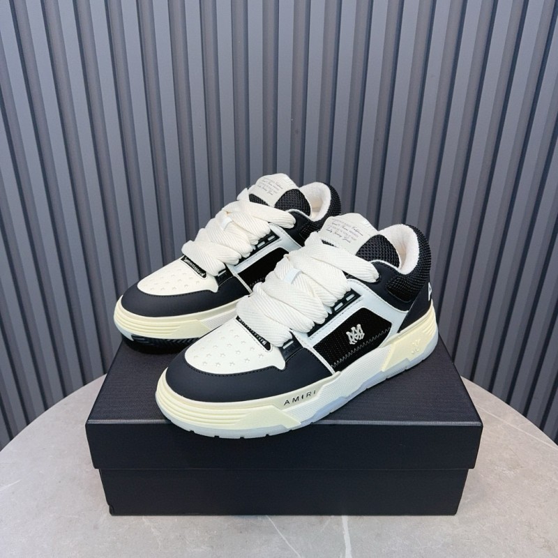 2024 Unisex Amiri Black White Leather Sneakers MJ00360