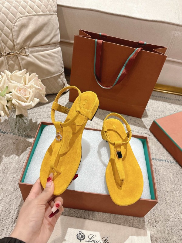 2025 Women LP Yellow Suede Sandals LY00250