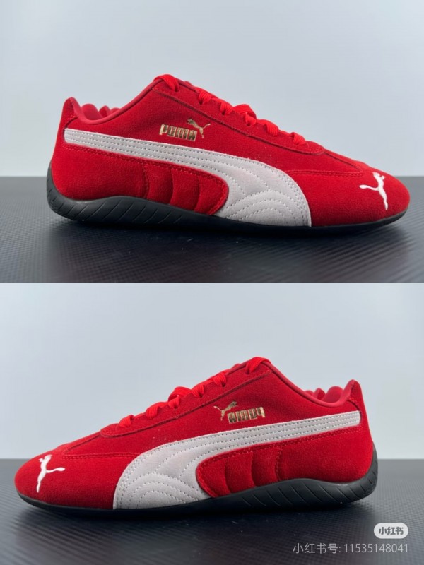2025 Women Puma Red Suede Leather Sneakers KFY00260