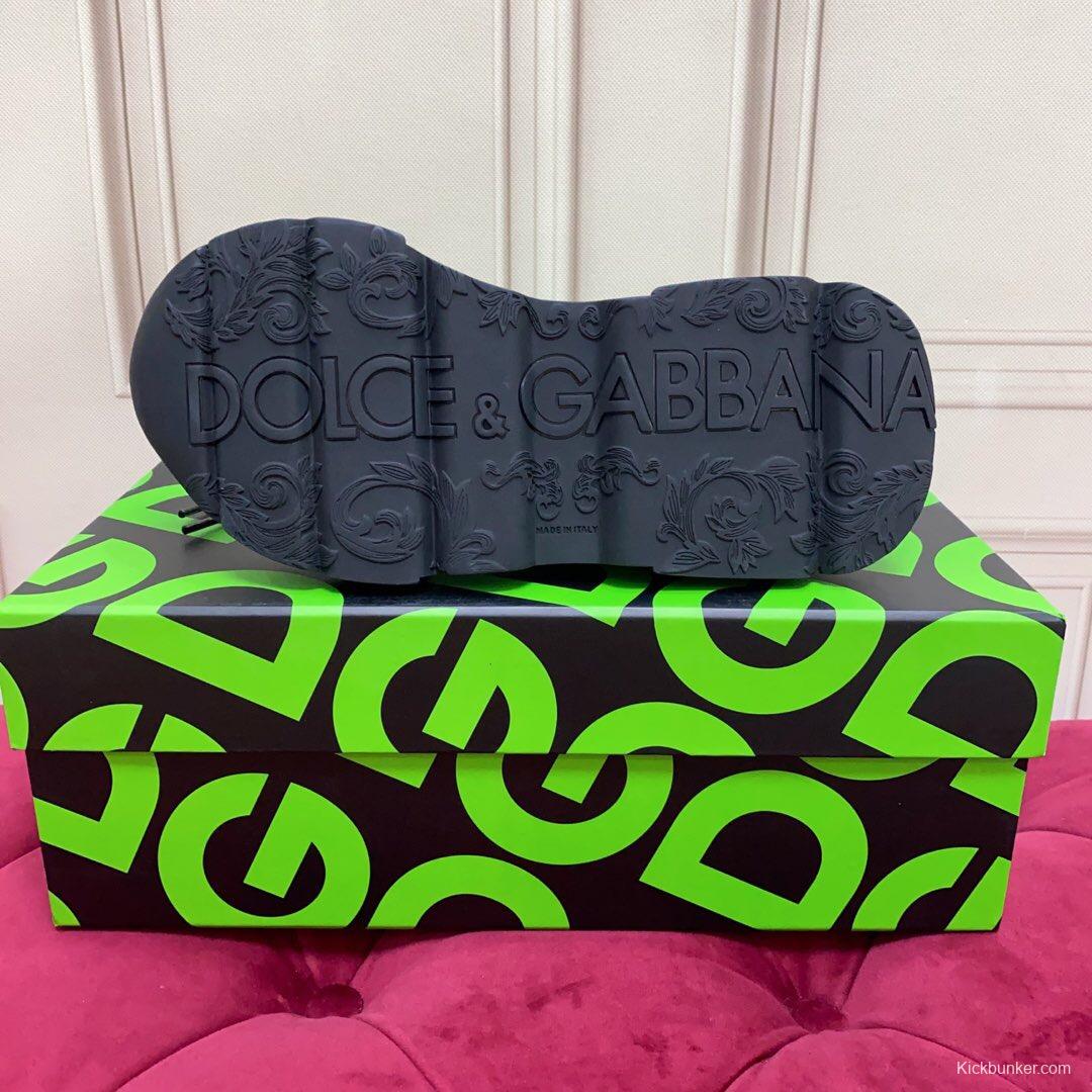 2025 Unisex Dolce & Gabbana Black Silk Leather Lycra Sneakers DG00330(F)/LY00340(M)