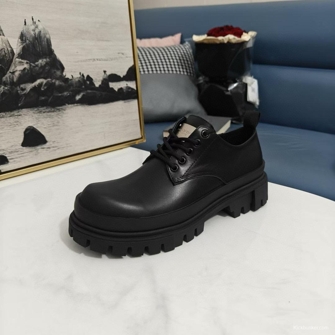 2024 Men Dolce & Gabbana Black Leather Derby MJ00310