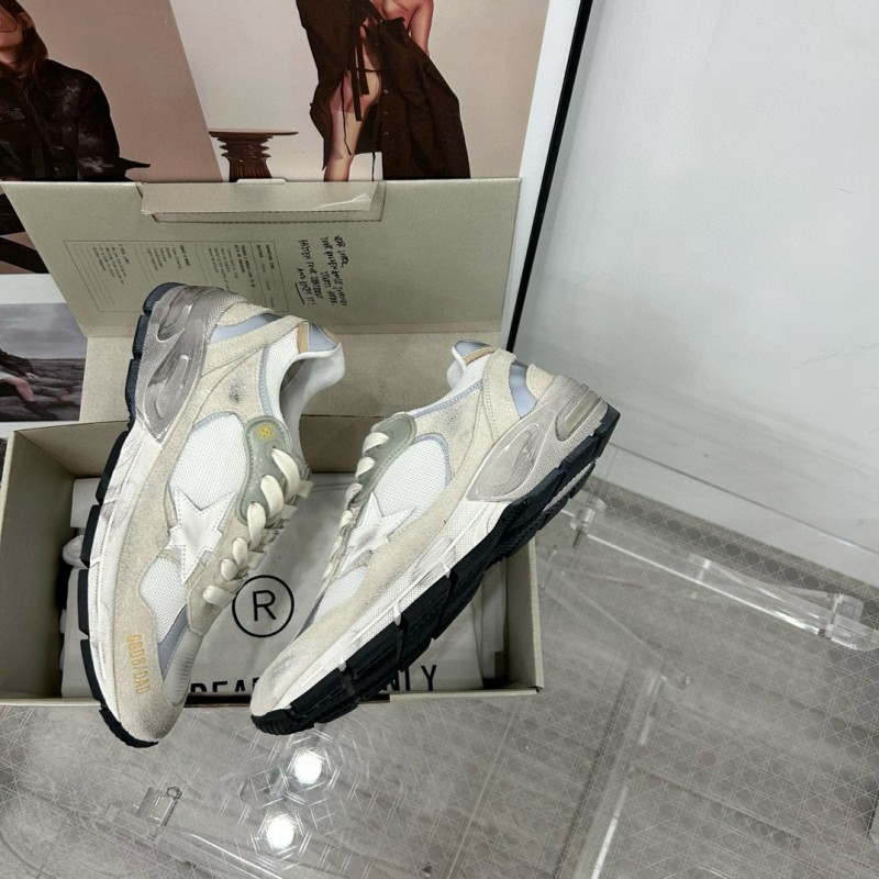2024 Unisex GGDB White Grey Suede Mesh Sneakers