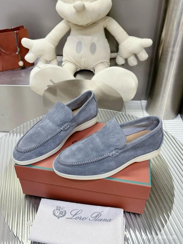 2024 Men Le Parmentier Blue Suede Loafers MJ00270