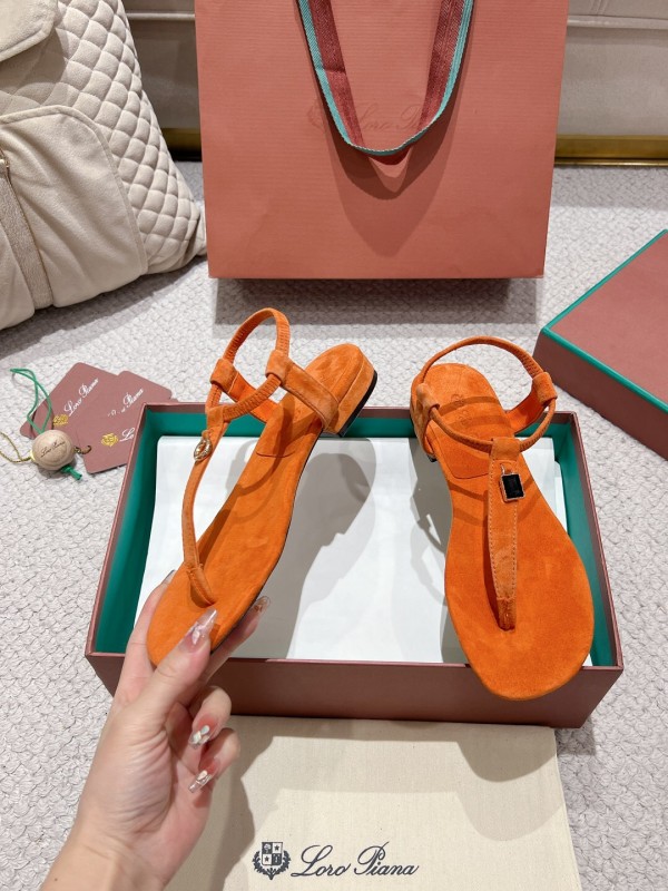 2025 LP Orange Suede Slippers
