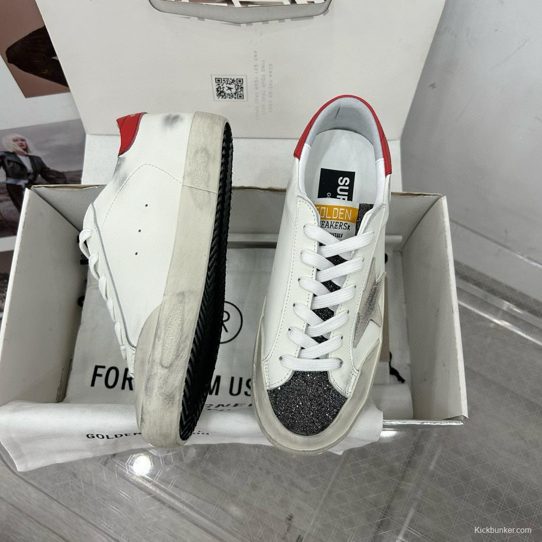 2025 Women GGDB White Red Leather Sneakers