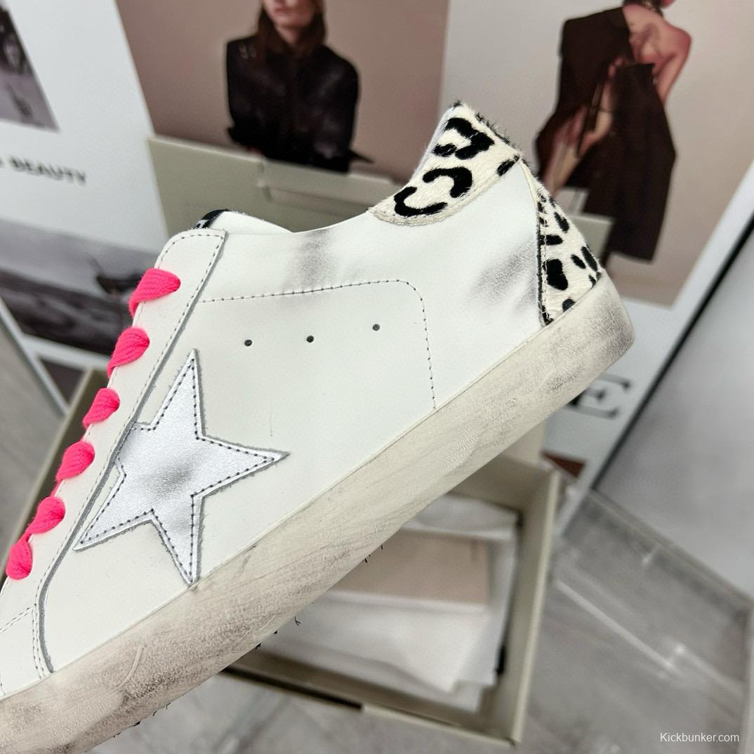 2025 Women GGDB White Pink Leather Sneakers