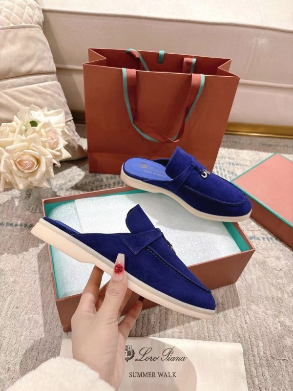 2025 Women LP Blue Suede Loafers LY00260(F)