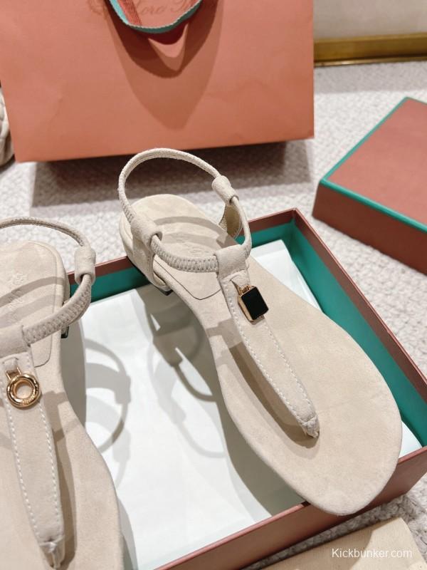 2025 Women LP Beige Suede Sandals LY00360