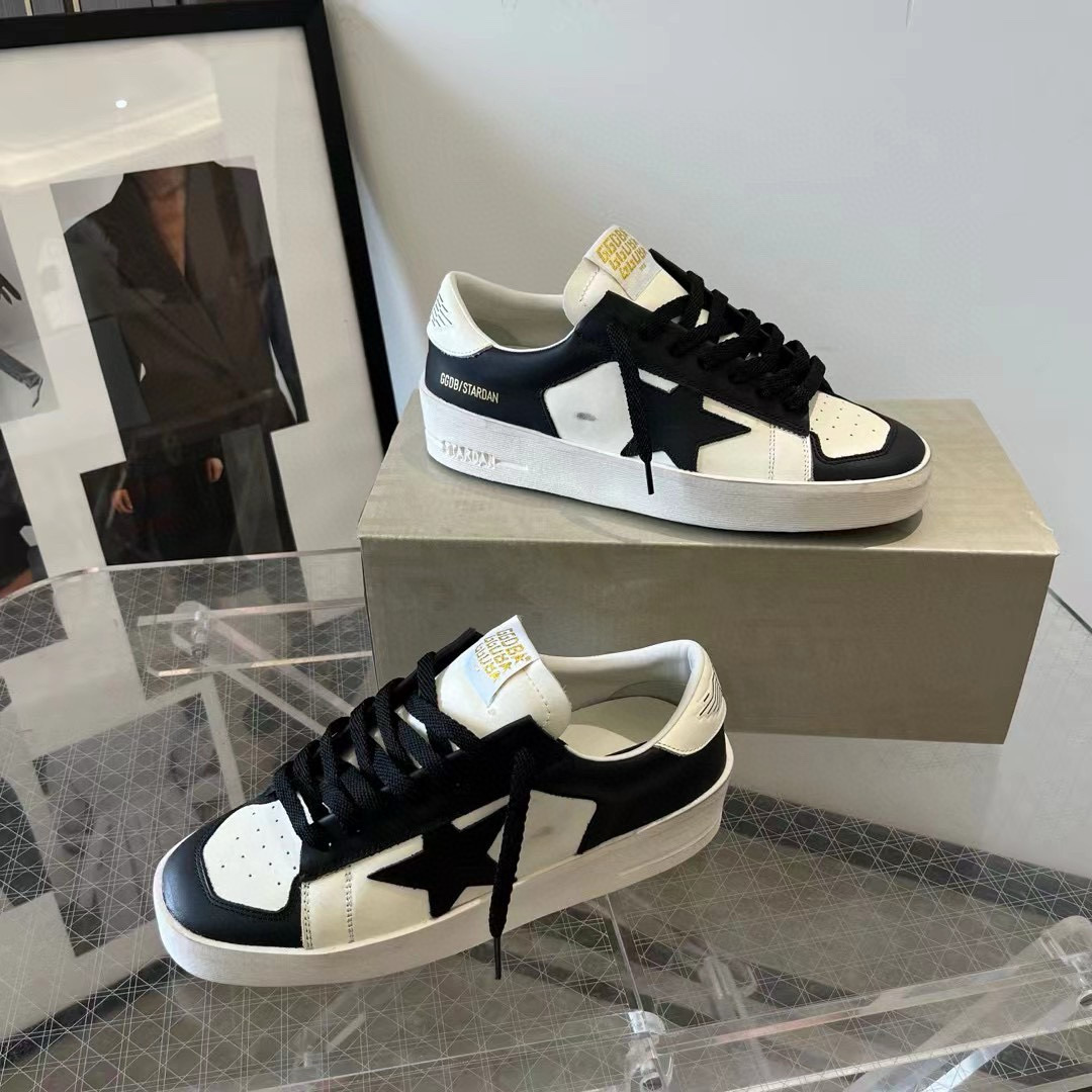 2024 Unisex GGDB Black White Leather Low Top Sneakers MJ00260