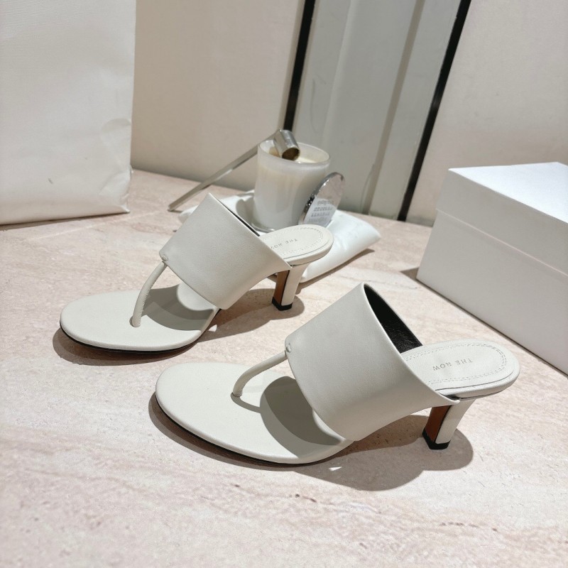 2025 Toteme White Calfskin Slippers