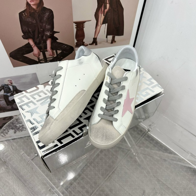 2025 Women GGDB White Pink Leather Sneakers