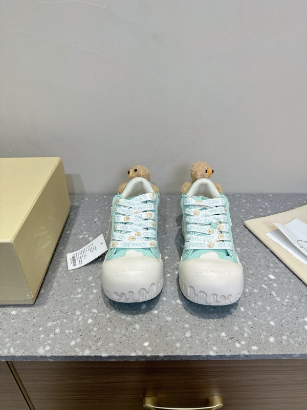 2025 Women 13DE MARZO Light Blue White Canvas Leather Casual Shoe KFY00280