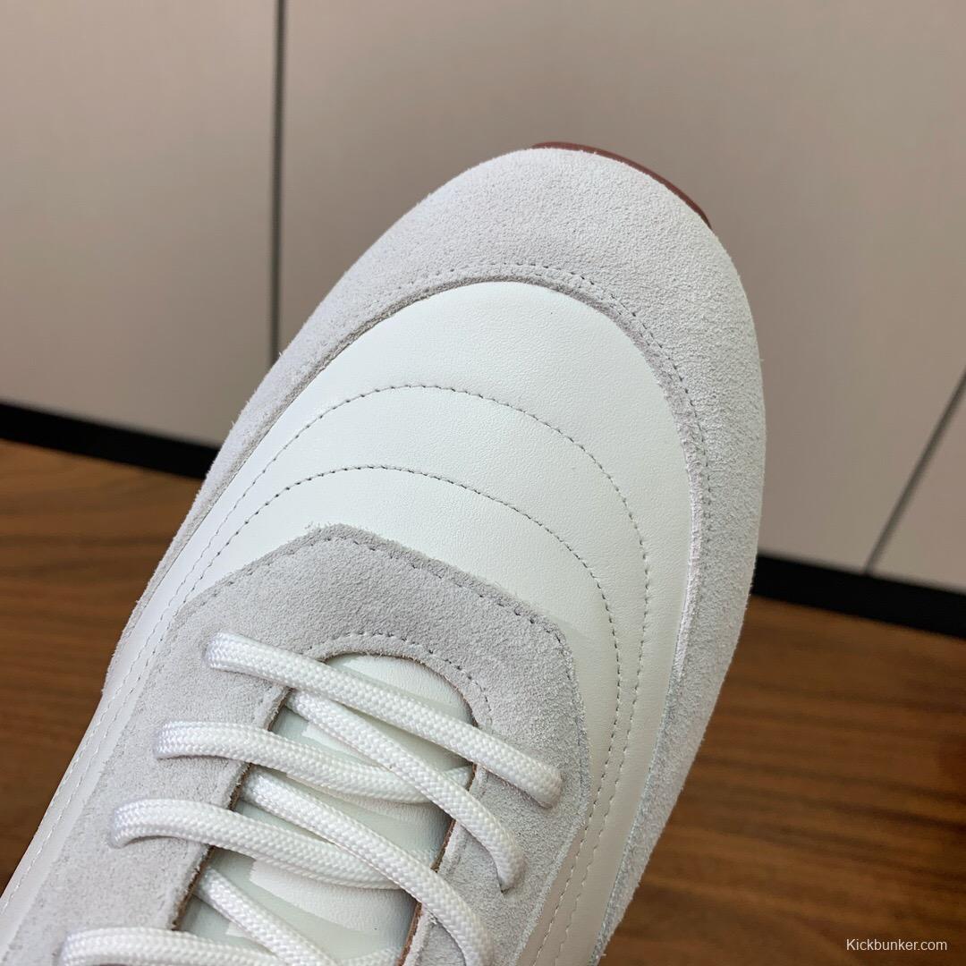 2025 Women Le Parmentier White Suede Leather Casual Sneakers LY