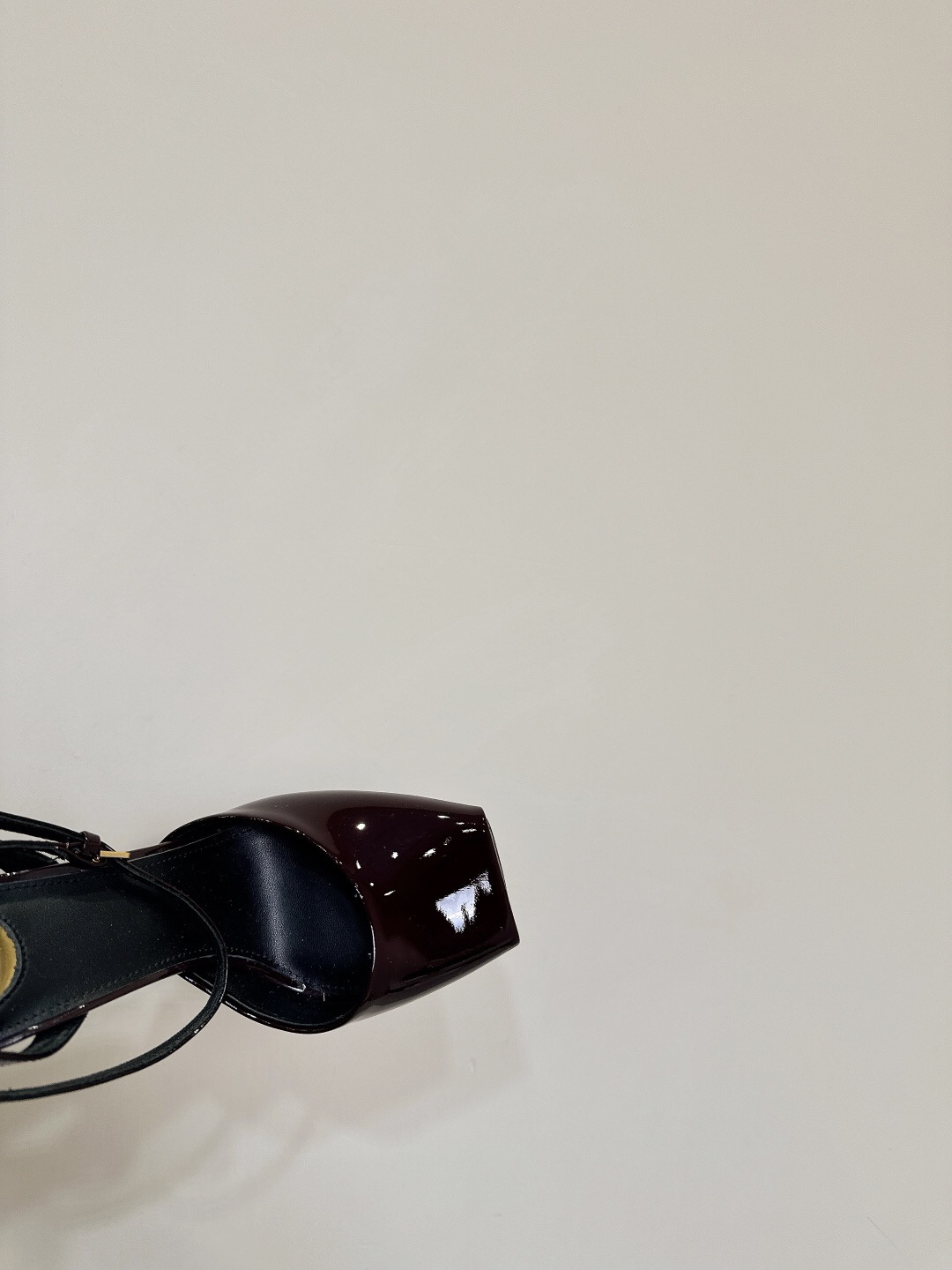 2025 Women Yves Saint Laurent Burgundy Patent Leather Slingback Stiletto Heel