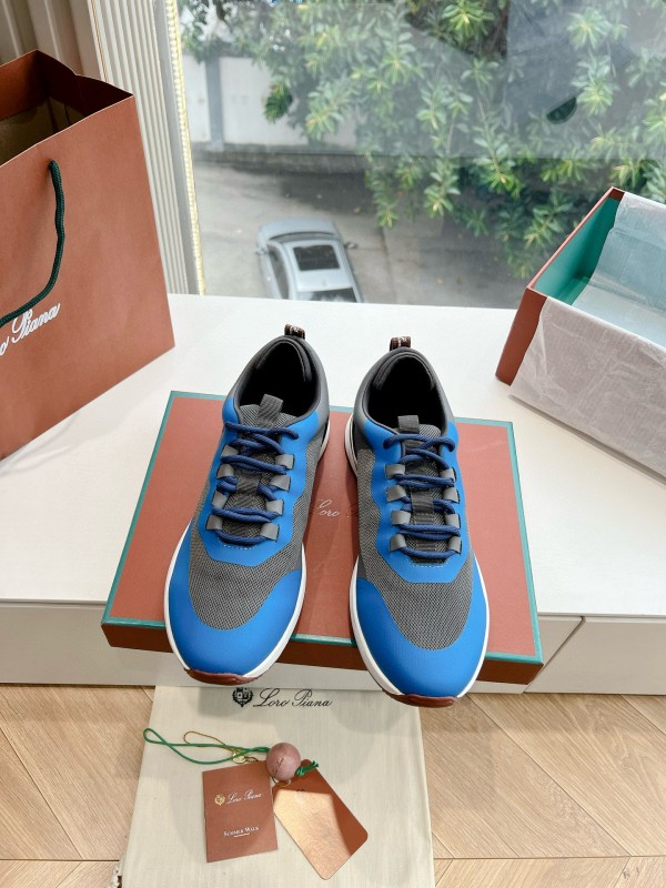 2024 Unisex Le Parmentier Blue Grey Knit Casual Sneakers Top Version MJ00340