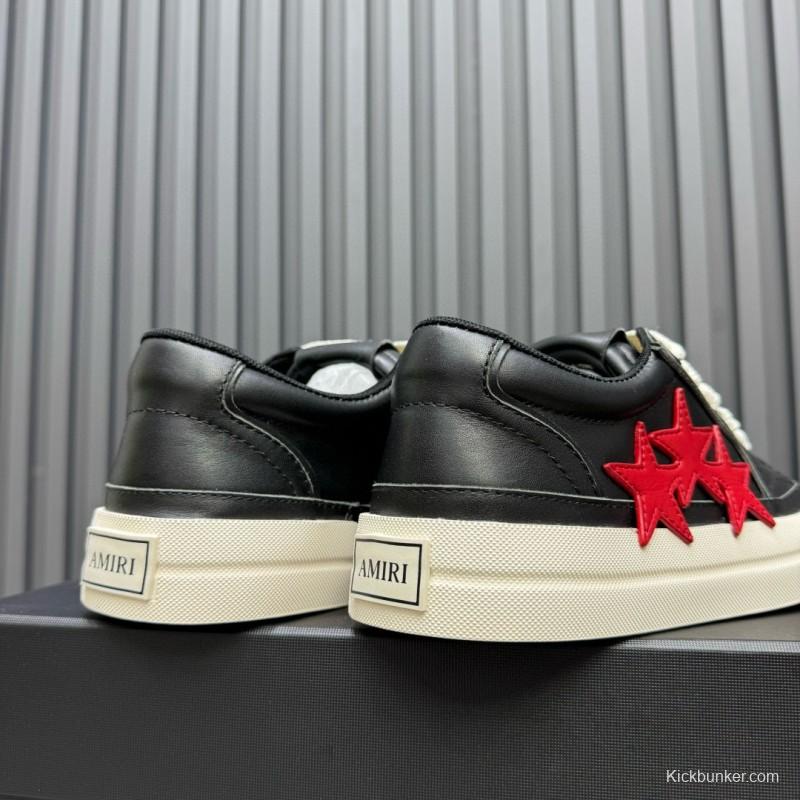 2024 Unisex Amiri Black Red Leather Sneakers MJ00300