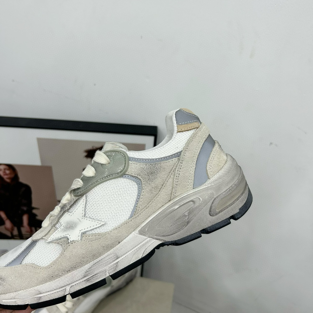 2024 Unisex GGDB White Grey Suede Mesh Sneakers