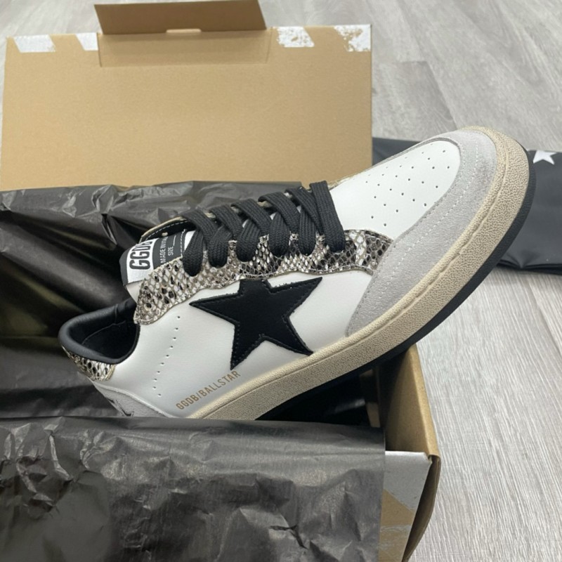 2024 Unisex GGDB White Black Snake Print Leather Suede Sneakers MJ00260