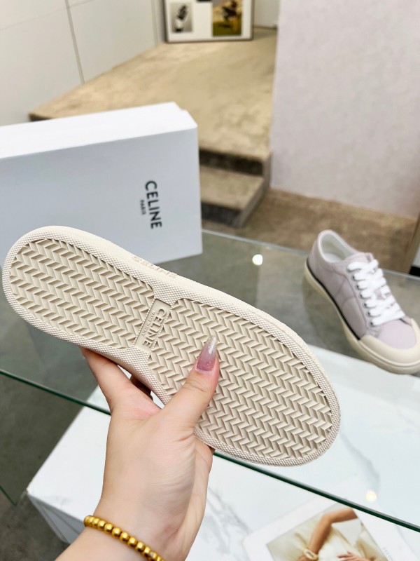 2025 Women Celine Light Grey Canvas Sneakers LY00210