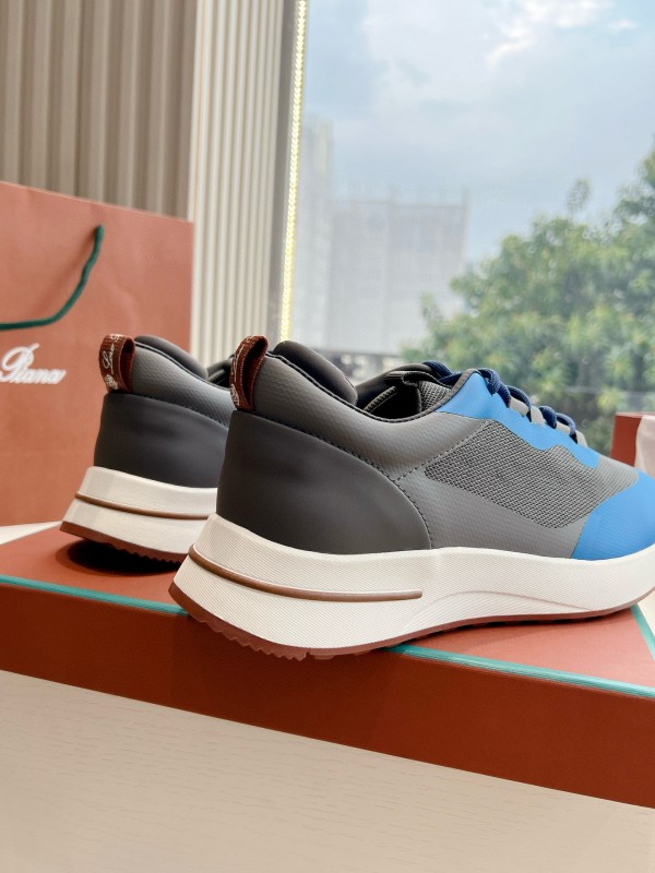 2024 Unisex Le Parmentier Blue Grey Knit Casual Sneakers Top Version MJ00340