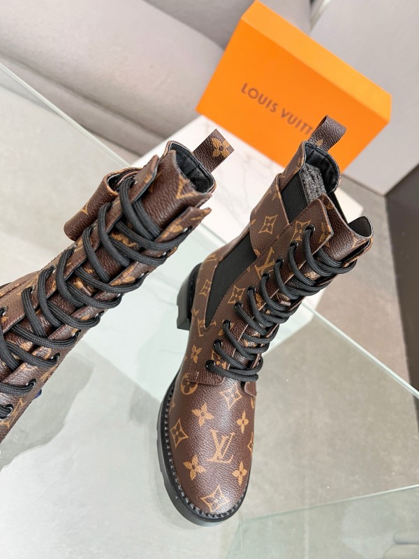 2024 Women Louis Vuitton Brown Leather Boots MJ00320