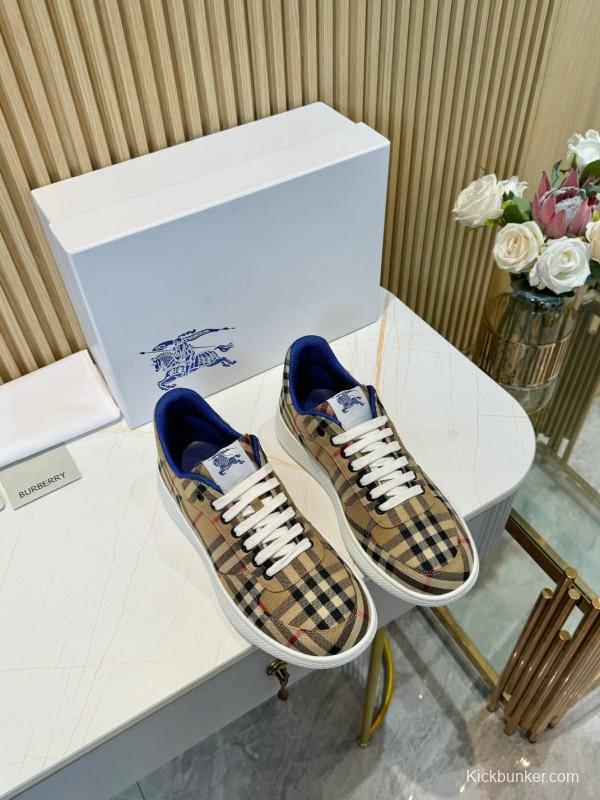 2024 Unisex Burberry Beige Black Cotton Casual Shoes MJ00320