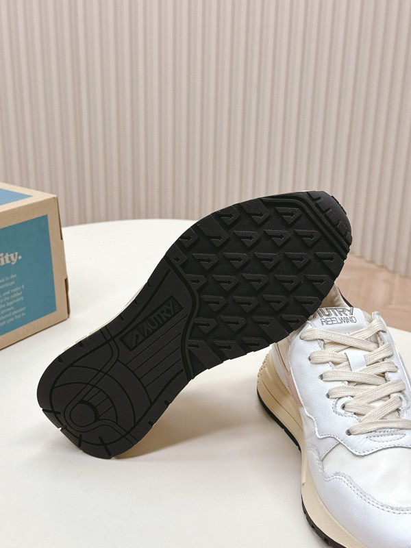 2024 Women Autry White Pink Beige Leather Mesh Casual Sneakers MJ00330