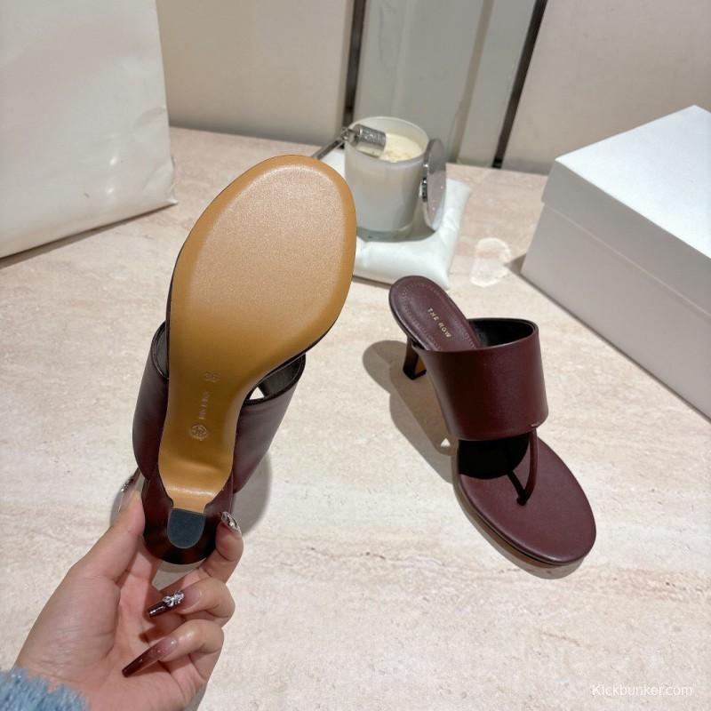 2025 Toteme Brown Calfskin Slippers