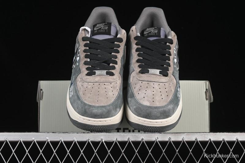Nike Air Force 1'07 Low Grey Faced Prince Casual Sneakers - YD2452-808