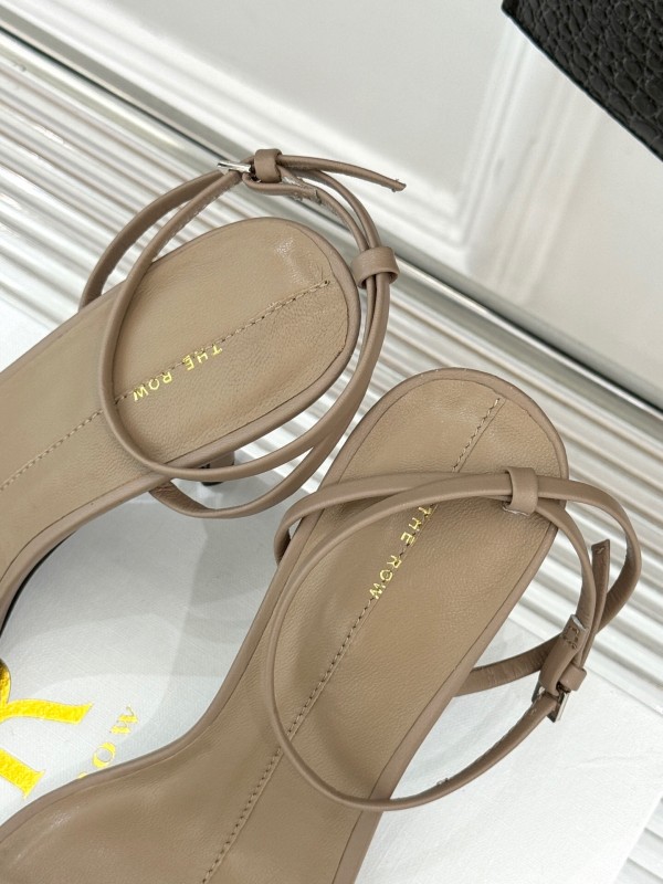 2025 Women Yves Saint Laurent Beige Leather Sandals KFY00270