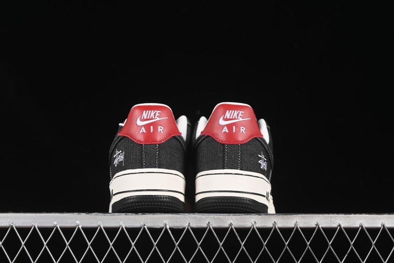 Nike Air Force 1'07 Low Stussy Collaboration Dark Grey Woven Casual Sneakers - LW9279-002