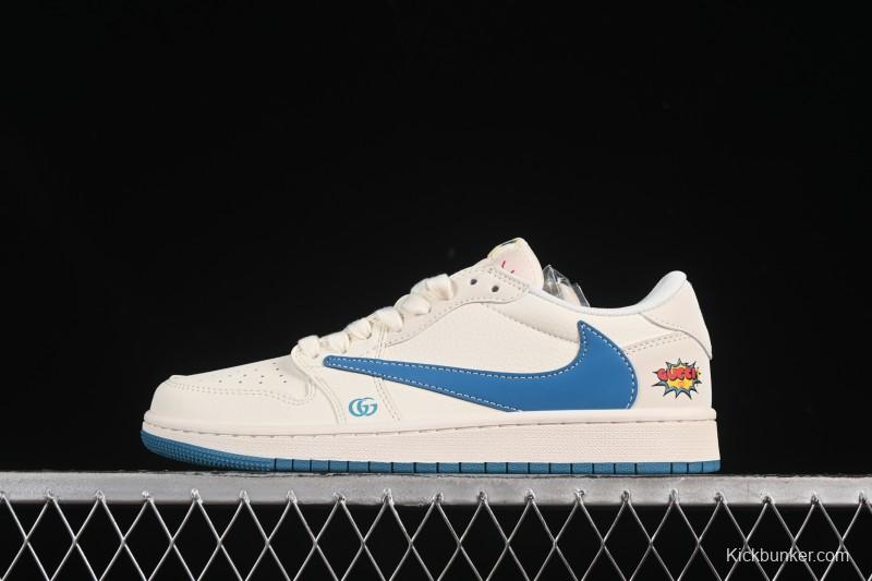 Nike Travis Scott x Fragment Design x Air Jordan 1 Low OG SP AJ1 Low Top Casual Sneakers - ZH2598-165