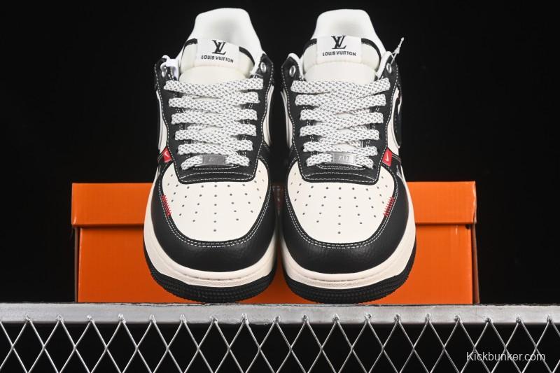 Nike Air Force 1 '07 Low LV Collaboration Black Leather Casual Sneakers - YX5066-349