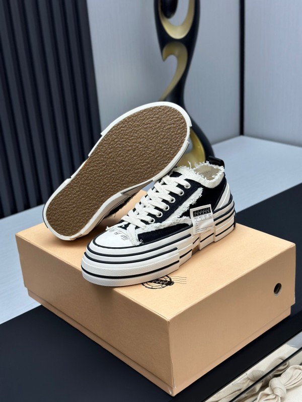 2025 Unisex XVESSEL Black White Canvas Plimsolls Vulcanized Shoes AS00240