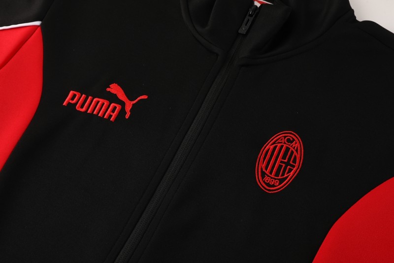 25/26 AC Milan Black/Red Full Zipper Jacket +Long Pants