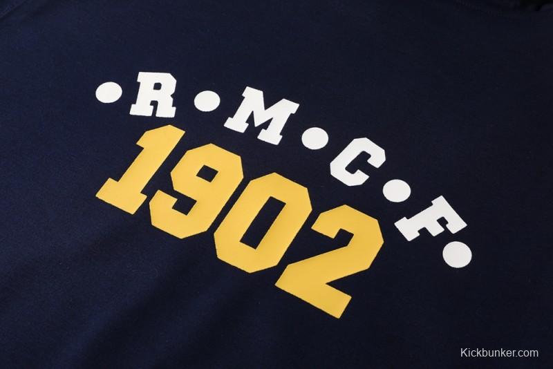 25/26 Real Madrid Navy Hoodie Full Zipper Jacket + Long Pants