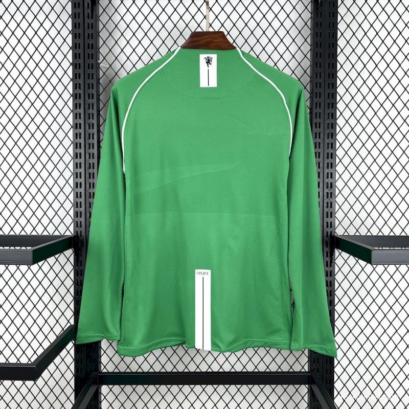 2007/08 Manchester United Green Goalkeeper Long Sleeves Retro Jersey