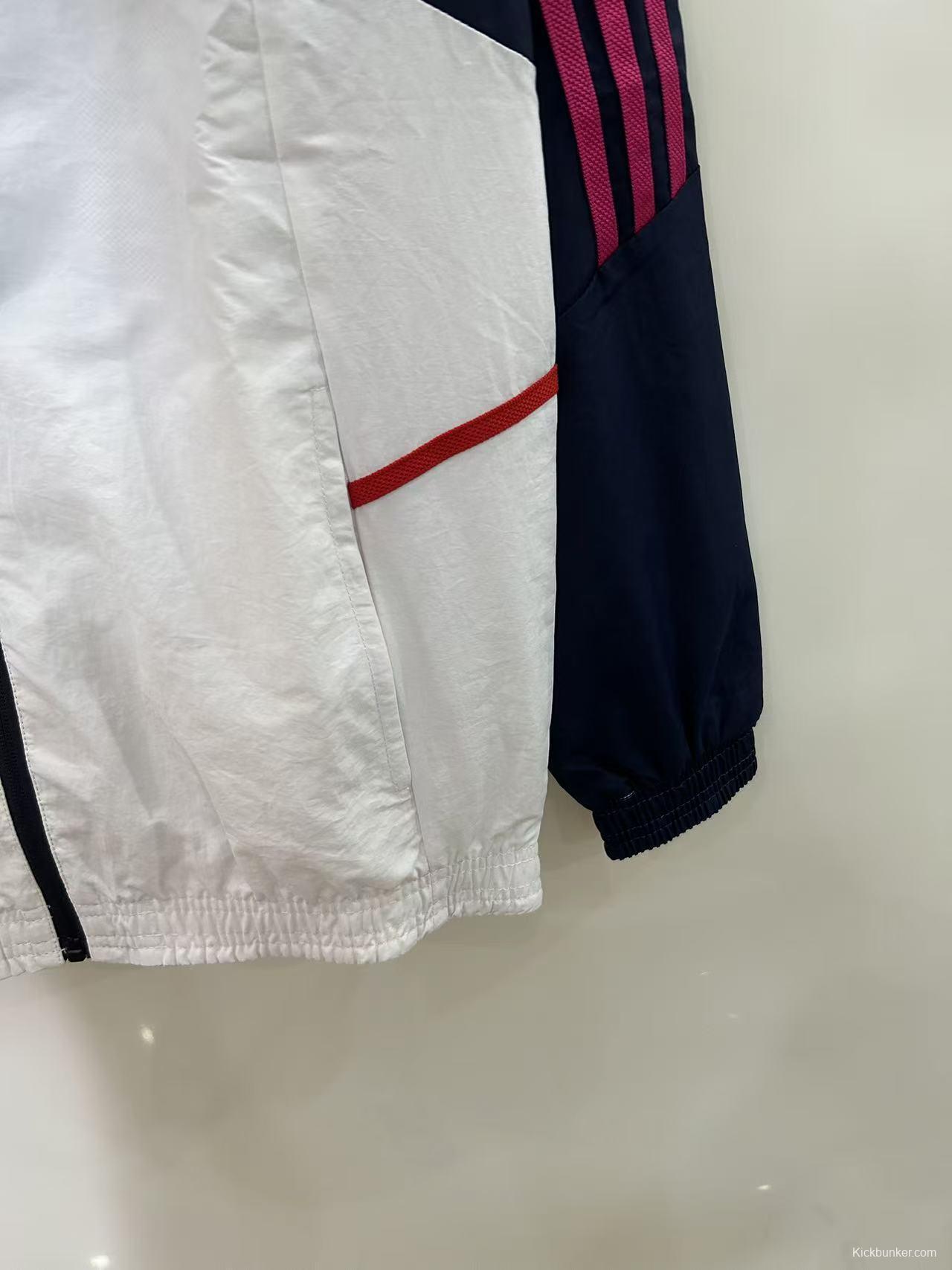 25/26 Arsenal Navy & White with Pink Stripes Windbreaker