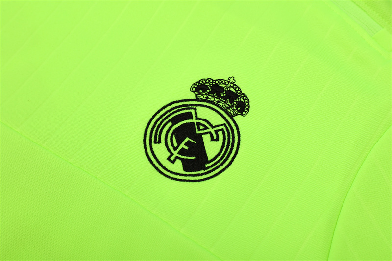 Retro 15/16 Real Madrid Fluorescent Green Half Zipper Jacket