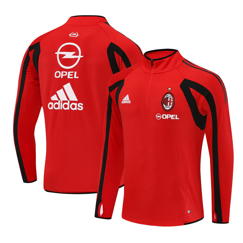 Retro 05/06 AC Milan Red Half Zipper Jacket