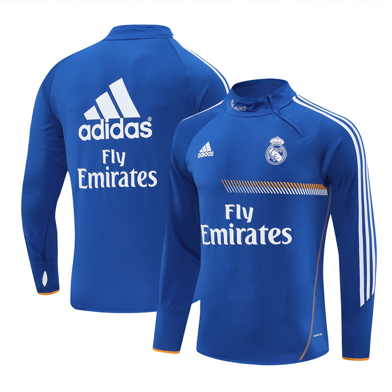 Retro 13/14 Real Madrid Color Blue Half Zipper Jacket
