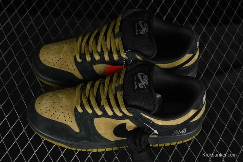 Nike Supreme x Dunk SB Dunk Low Brown Yellow Low-Top Casual Skate Shoes - HQ8487-300