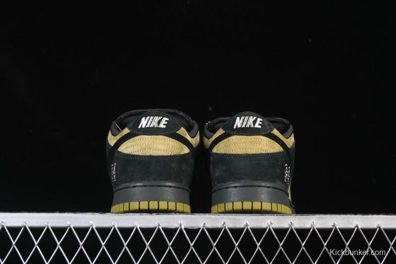 Nike Supreme x Dunk SB Dunk Low Brown Yellow Low-Top Casual Skate Shoes - HQ8487-300