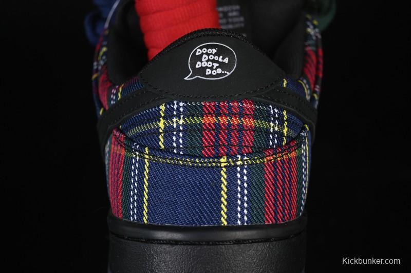 Nike SB Dunk Low Nardwuar Collaboration Scottish Plaid Low-Top Casual Skate Shoes - II1493-600